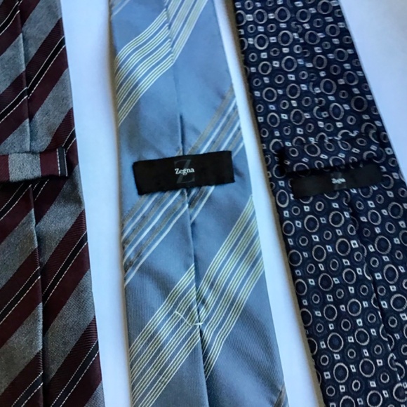 3 Z Zegna classy slim all silk ties Made in Italy 🇮🇹 - Picture 3 of 6